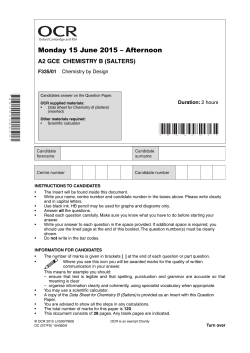 Question paper - Unit F335/01 - Chemistry by design