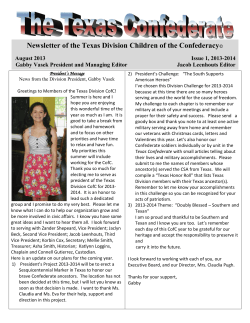 Newsletter of the Texas Division Children of the Confederacy&copy;