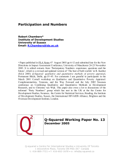 Participation and Numbers