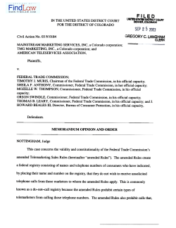 Mainstream Marketing Services v. Federal Trade Commission