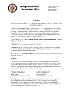 Adopted Montgomery County Fire Code Exhibit A Amendments