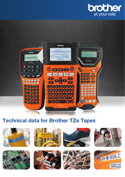 Technical data for Brother TZe Tapes