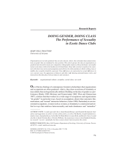 DOING GENDER, DOING CLASS The Performance of