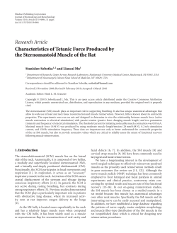 Characteristics of Tetanic Force Produced by the Sternomastoid