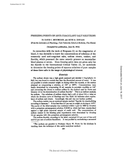 FREEZING POINTS OF ANTI-COAGULANT SALT SOLUTIONS In