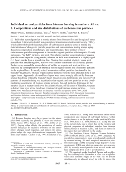 Individual aerosol particles from biomass burning in southern Africa