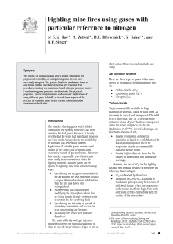 Fighting mine fires using gases with particular reference to