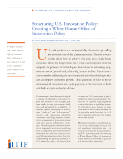 Structuring U.S. Innovation Policy: Creating a White House Office of