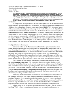 Answering Ridicule with Kingdom Explanation (Lk 16.14