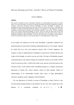 Between Advantage and Virtue: Aristotle&trade;s Theory of Political