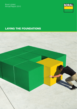LAYING THE FOUNDATIONS