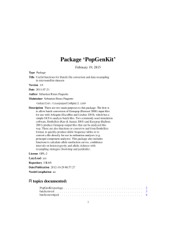 Package `PopGenKit`