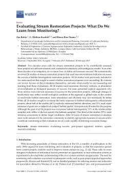 Evaluating Stream Restoration Projects: What Do We Learn from