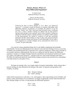 Romeo, Romeo, What Art Thou Differential Equations
