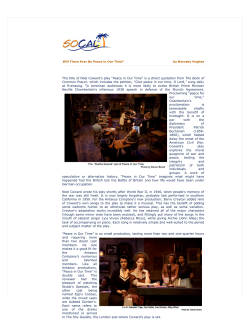 Socal Will There Ever Be Peace in Our Time?