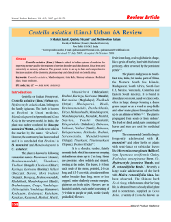Centella asiatica (Linn.) Urban &oacute;A Review