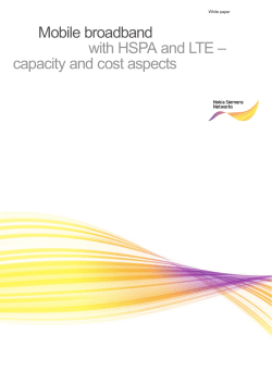 Mobile broadband with HSPA and LTE &ndash; capacity and cost aspects