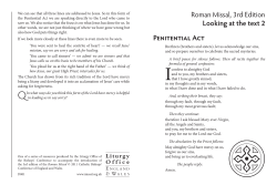 Roman Missal, 3rd Edition Looking at the text 2 Penitential Act