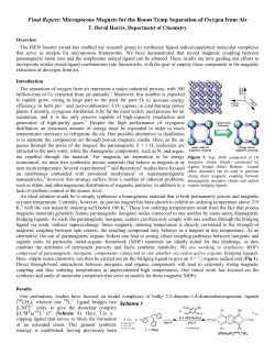 Final Report: Microporous Magnets for the Room Temp Separation