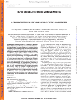 ISPD GUIDELINE/RECOMMENDATIONS: A SYLLABUS FOR