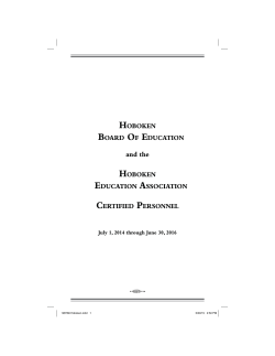 HOBOKEN BOARD OF EDUCATION and the HOBOKEN