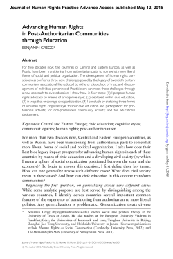Advancing Human Rights in Post-Authoritarian Communities