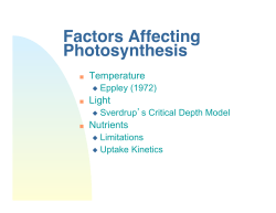 Lecture 7 Photosynthesis Limitation