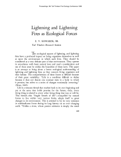 Lightning and Lightning Fires as Ecological Forces