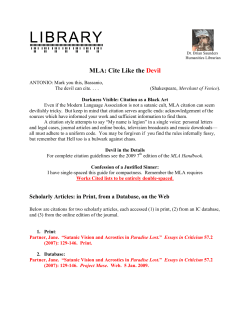 MLA: Cite Like the Devil