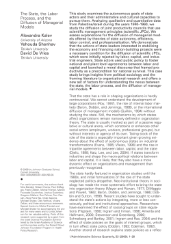 State, the Labor Process, and the Diffusion of Managerial Models