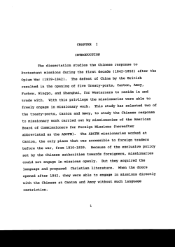 CHAPTER I INTR.ODUCTION The dissertation studies the Chinese