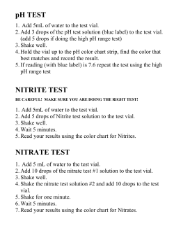 pH TEST NITRITE TEST NITRATE TEST