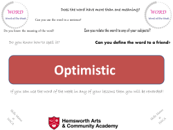 Optimistic - Hemsworth Arts and Community Academy