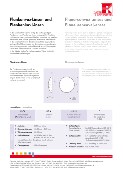 Plano convex lenses