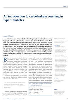 An introduction to carbohydrate counting in type 1 diabetes