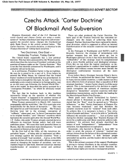 Czechs Attack `Carter Doctrine` of Blackmail and Subversion