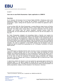 ECtHR Rubio Dosamantes v Spain