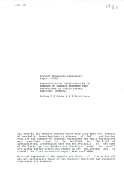 parasitological investigations on samples of organic sediment from