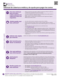 Solicitud de cobertura m&eacute;dica y de ayuda para pagar los