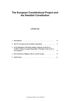 The European Constitutional Project and the Swedish Constitution