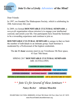 Join Us for Several of these Seminars