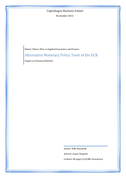 Alternative Monetary Policy Tools of the ECB