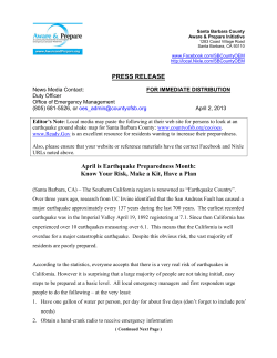 April is Earthquake Preparedness Month