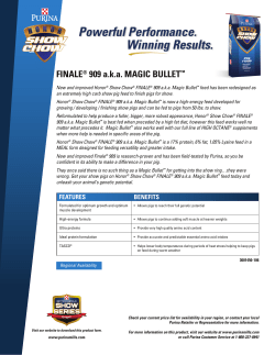 Honor Show Chow FINALE 909 Product PDF