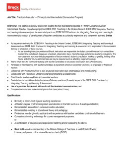 Job Title: Practicum Instructor -