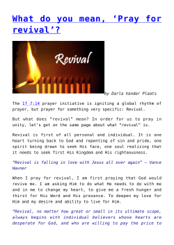 What do you mean, `Pray for revival`?