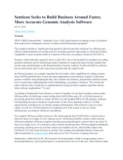 Genomeweb - Sentieon Seeks to Build Business Around Faster