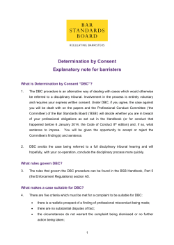 Determination by Consent procedure