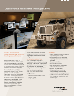 Ground Vehicle Maintenance Training solutions