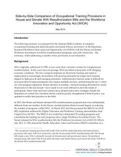 Side-by-Side Comparison of Occupational Training Provisions in